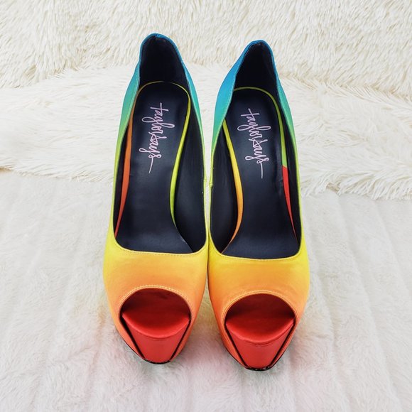 Tiki Gaga Colorful Satin Upper Open Toe Graphic Print Sole Platform Shoes - Picture 4 of 14